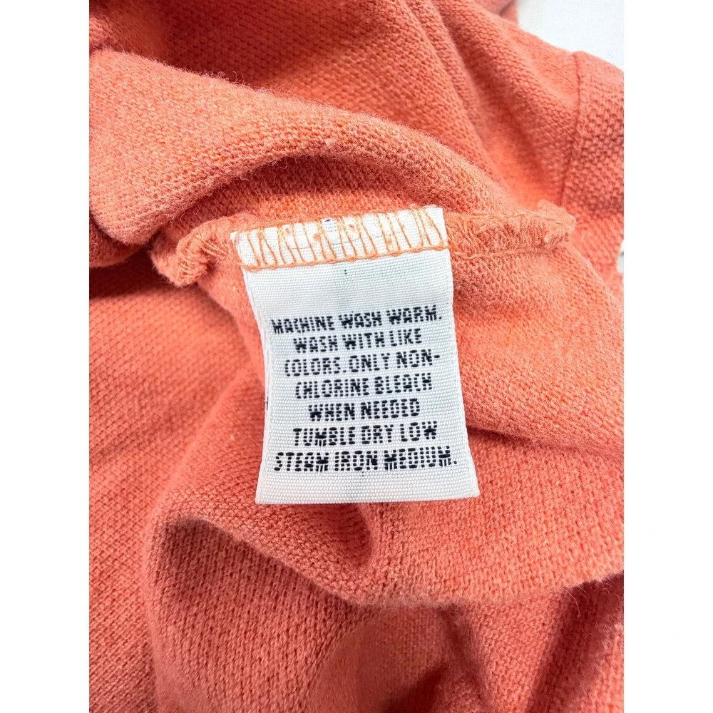 Polo Ralph Lauren Shirt Mens Large L Salmon Coral Pink Pique Short Sleeve Polo